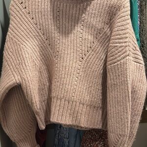 Varley Pink Cowl Neck Sweater